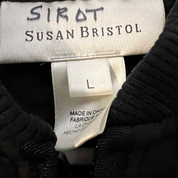 Susan Bristol multi media jacket black large Zipper pockets embroidered design - Picture 5 of 10